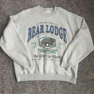 Abercrombie Bear Lodge Graphic Crew Sweatshirt